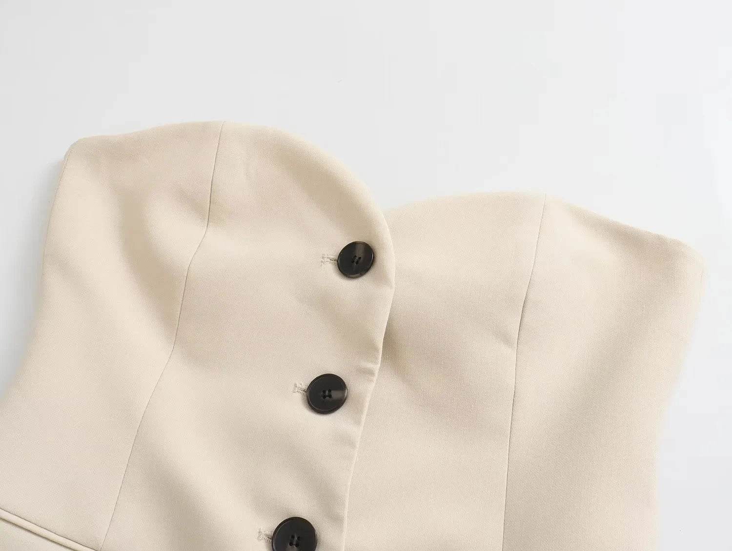 Women’s Elegant Front Button Strapless Pant Suit Set – Chic & Classy - MODISH X