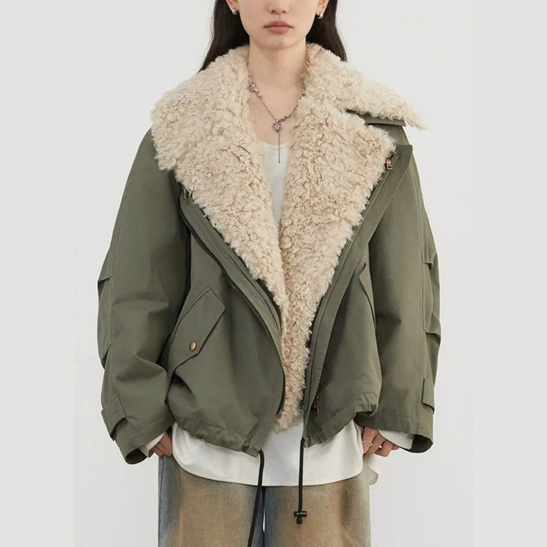 Women’s Streetwear Loose Fit Motorcycle Coat – Edgy & Trendy - MODISH X