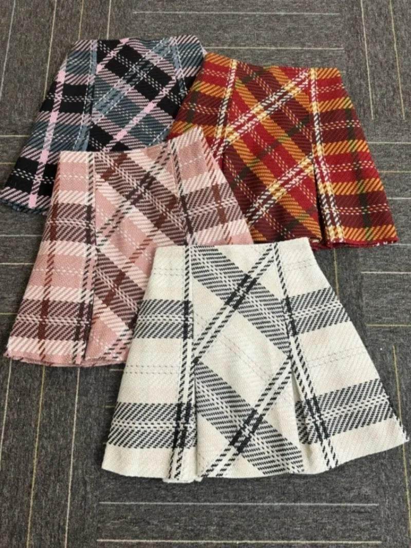 Women’s Japan Style Vintage Plaid Skirt – Perfect for Fall & Summer - MODISH X