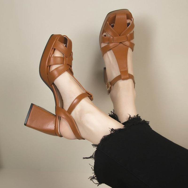 Women's Black Platform High Heels – Stylish Closed Toe Comfortable - MODISH X