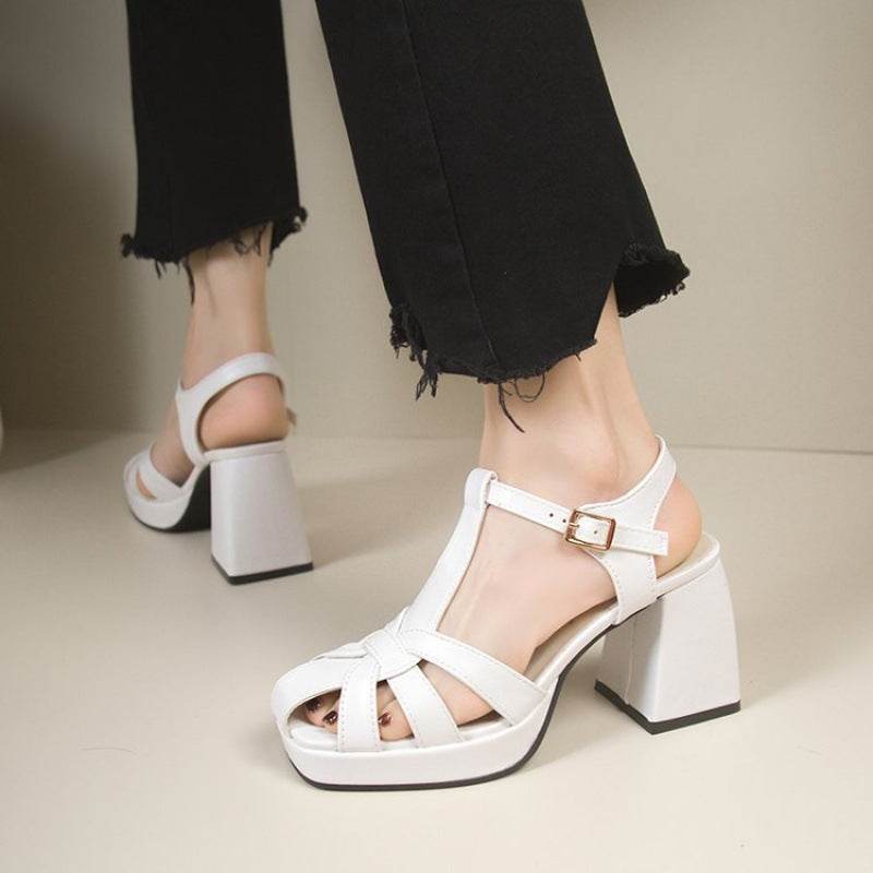 Women's Black Platform High Heels – Stylish Closed Toe Comfortable - MODISH X