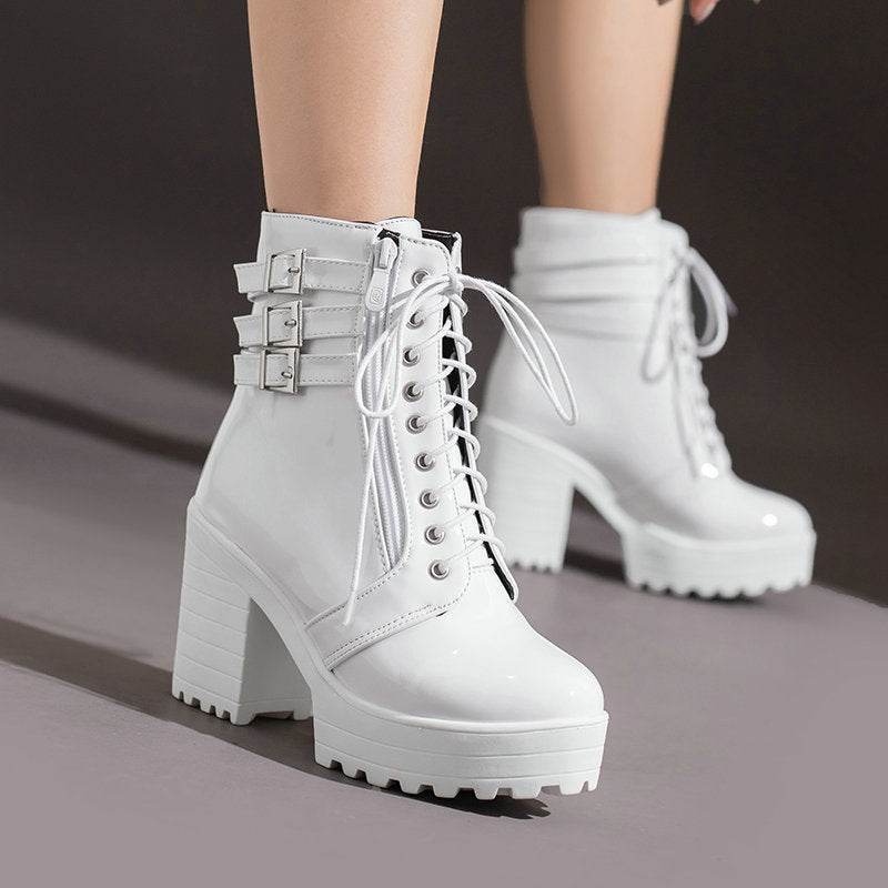 Small Heel Ankle Boots – Modish & Trendy Lace-Up Winter Boots for Women - MODISH X