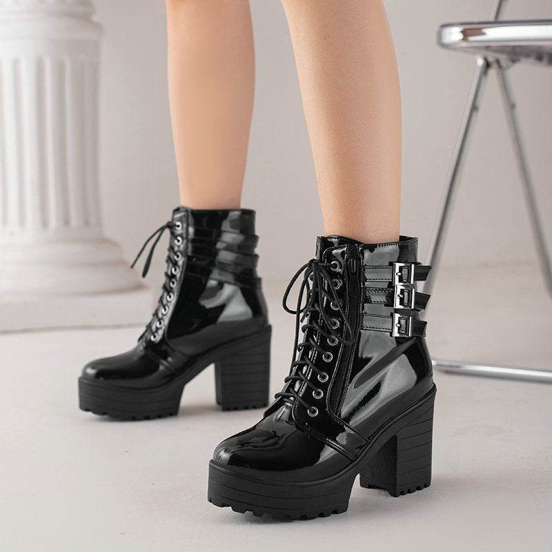 Small Heel Ankle Boots – Modish & Trendy Lace-Up Winter Boots for Women - MODISH X