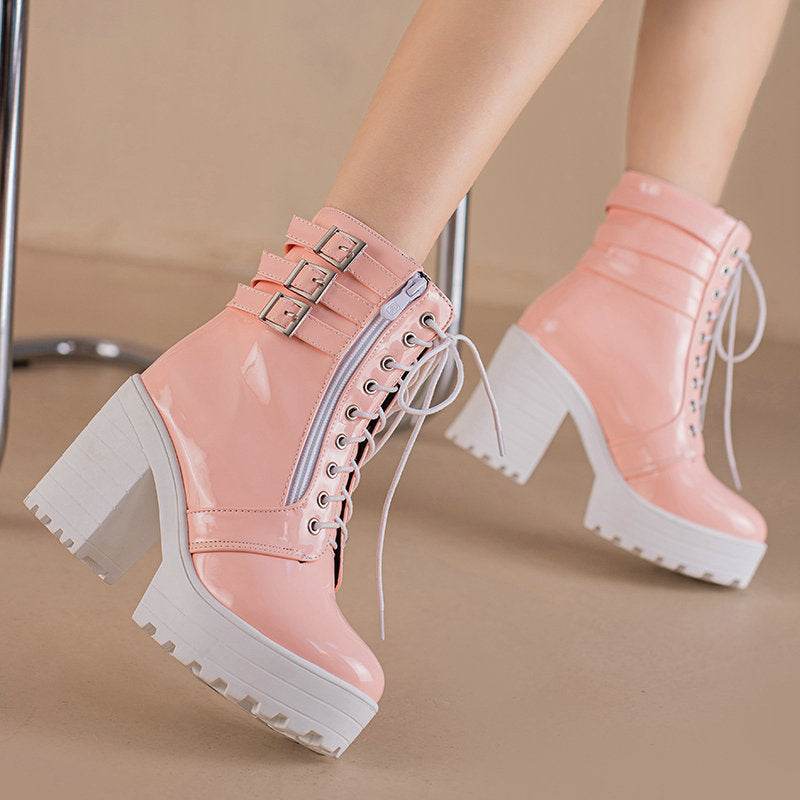 Small Heel Ankle Boots – Modish & Trendy Lace-Up Winter Boots for Women - MODISH X