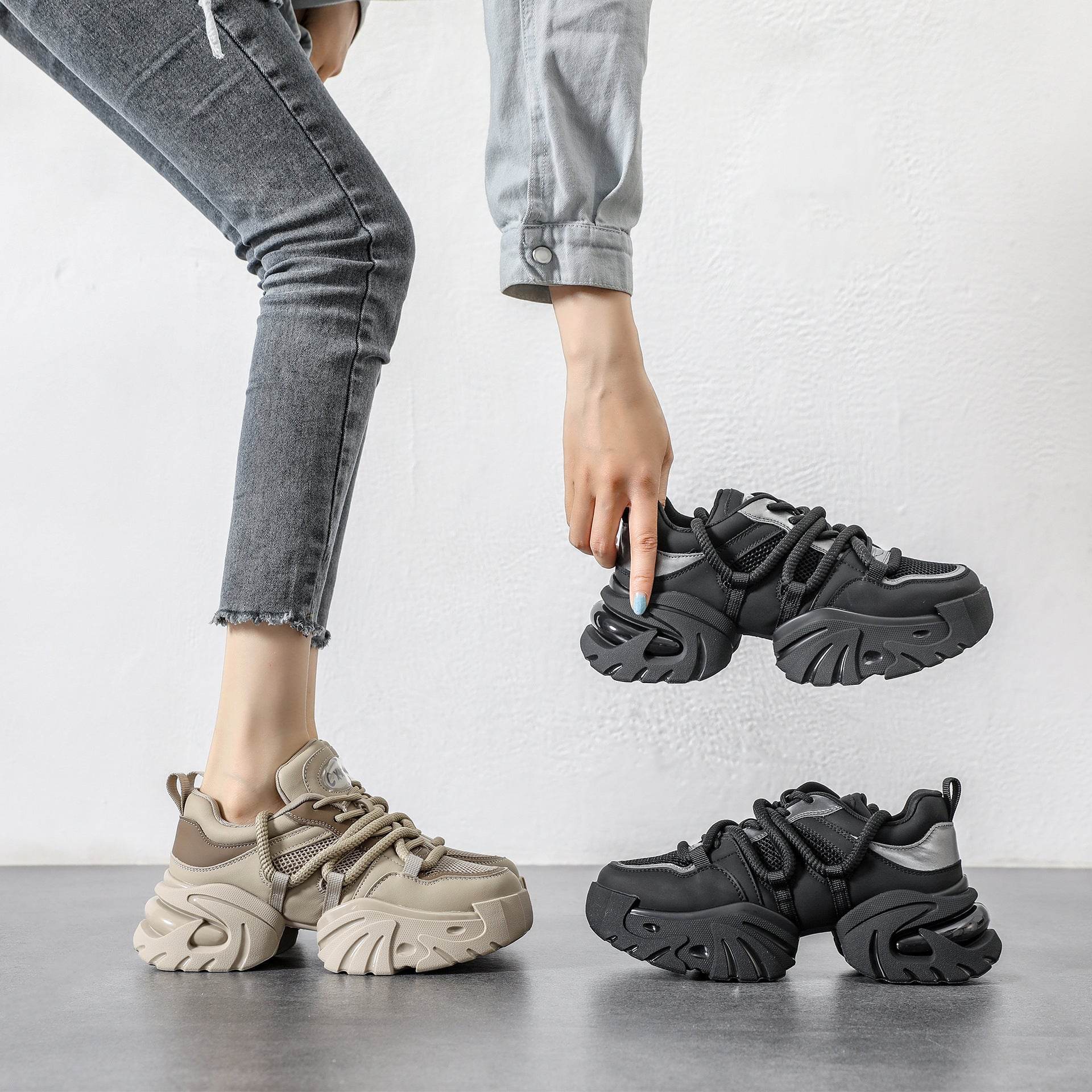 Women's Black Shoes – Modish & Comfortable Hidden Heel Sneakers - MODISH X