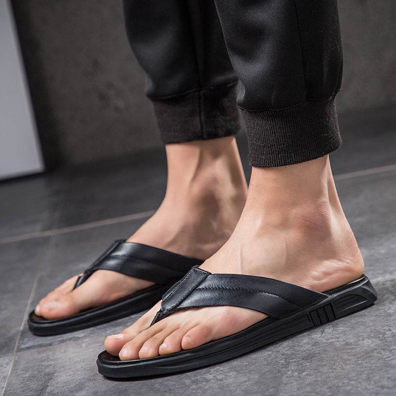 Men's Summer Flip-flops Leather Flip-flops Beach Slippers - MODISH X