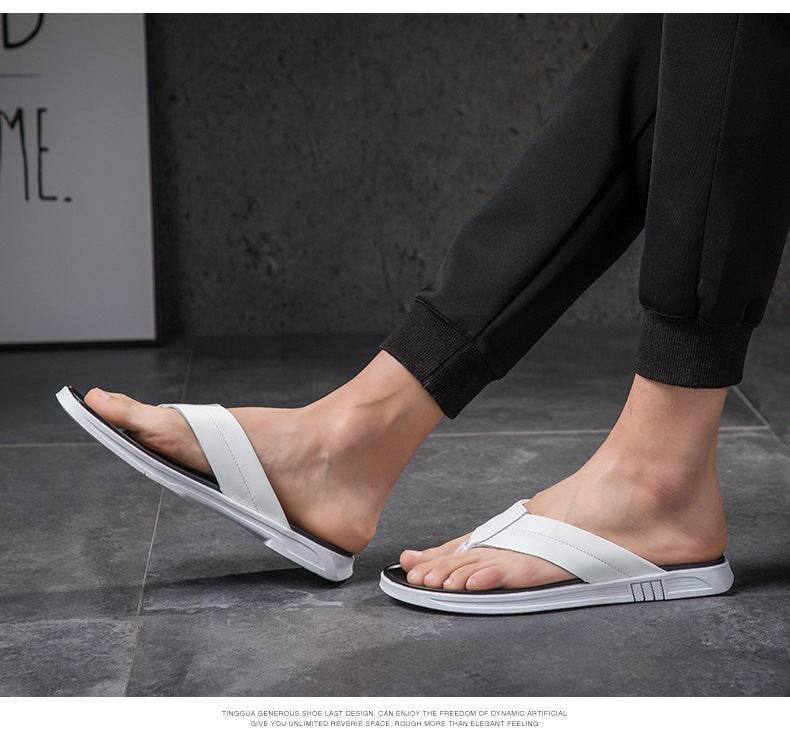 Men's Summer Flip-flops Leather Flip-flops Beach Slippers - MODISH X