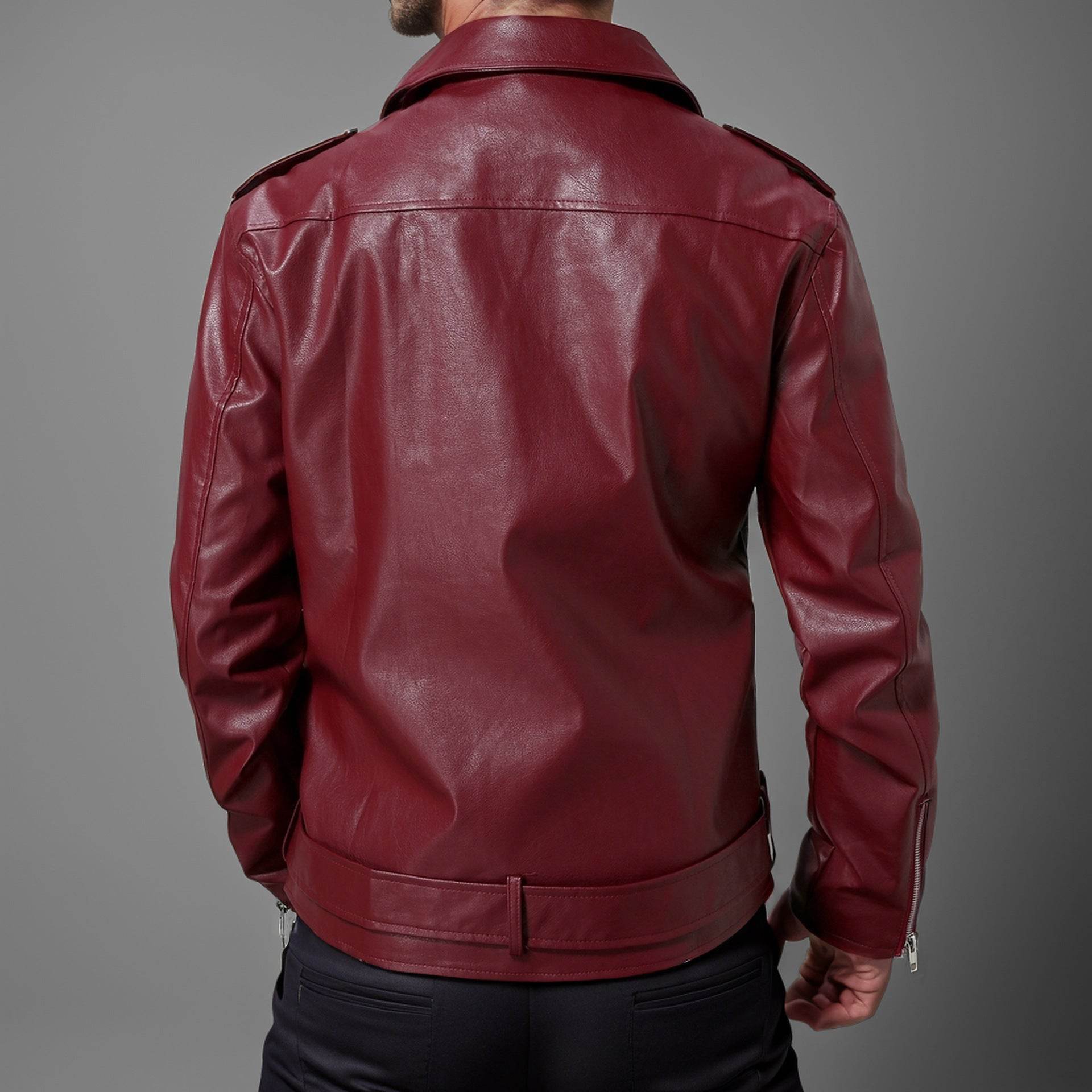 Men’s Slim Fit Lapel Jacket – Stylish & Trendy Leather Coat - MODISH X