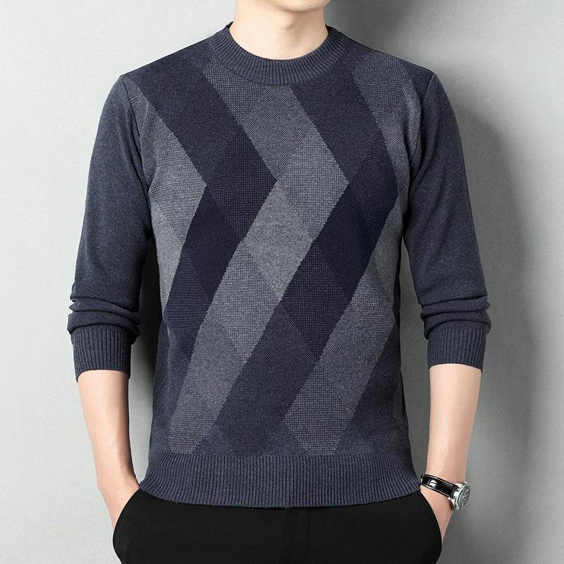 Men’s Knitted Pullover Sweater – Stylish Half-High Collar for Winter - MODISH X