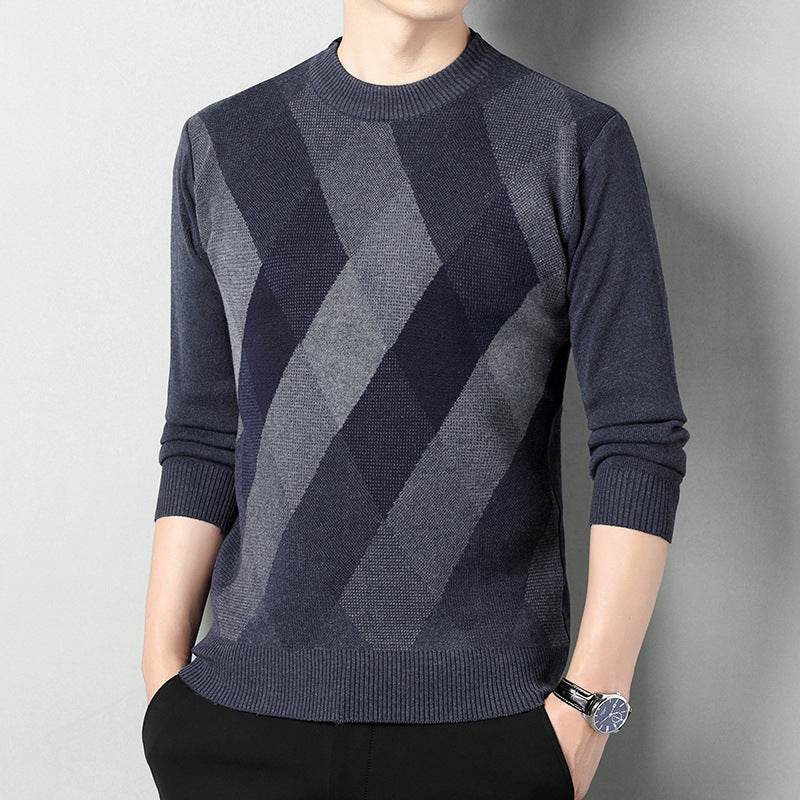 Men’s Knitted Pullover Sweater – Stylish Half-High Collar for Winter - MODISH X