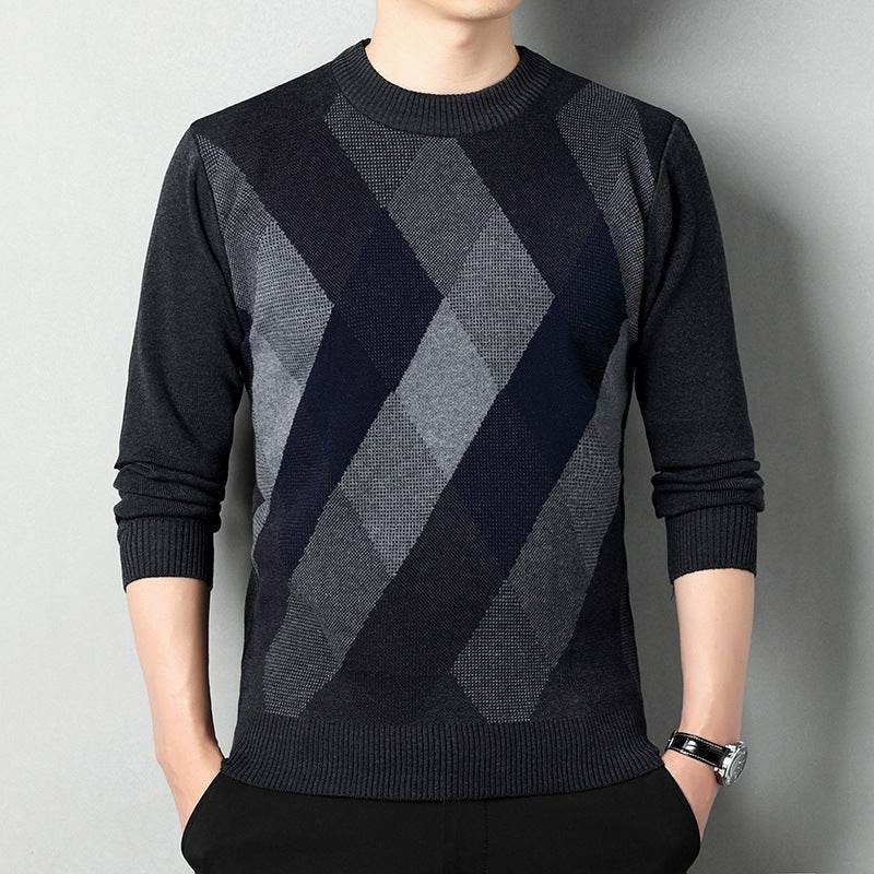 Men’s Knitted Pullover Sweater – Stylish Half-High Collar for Winter - MODISH X