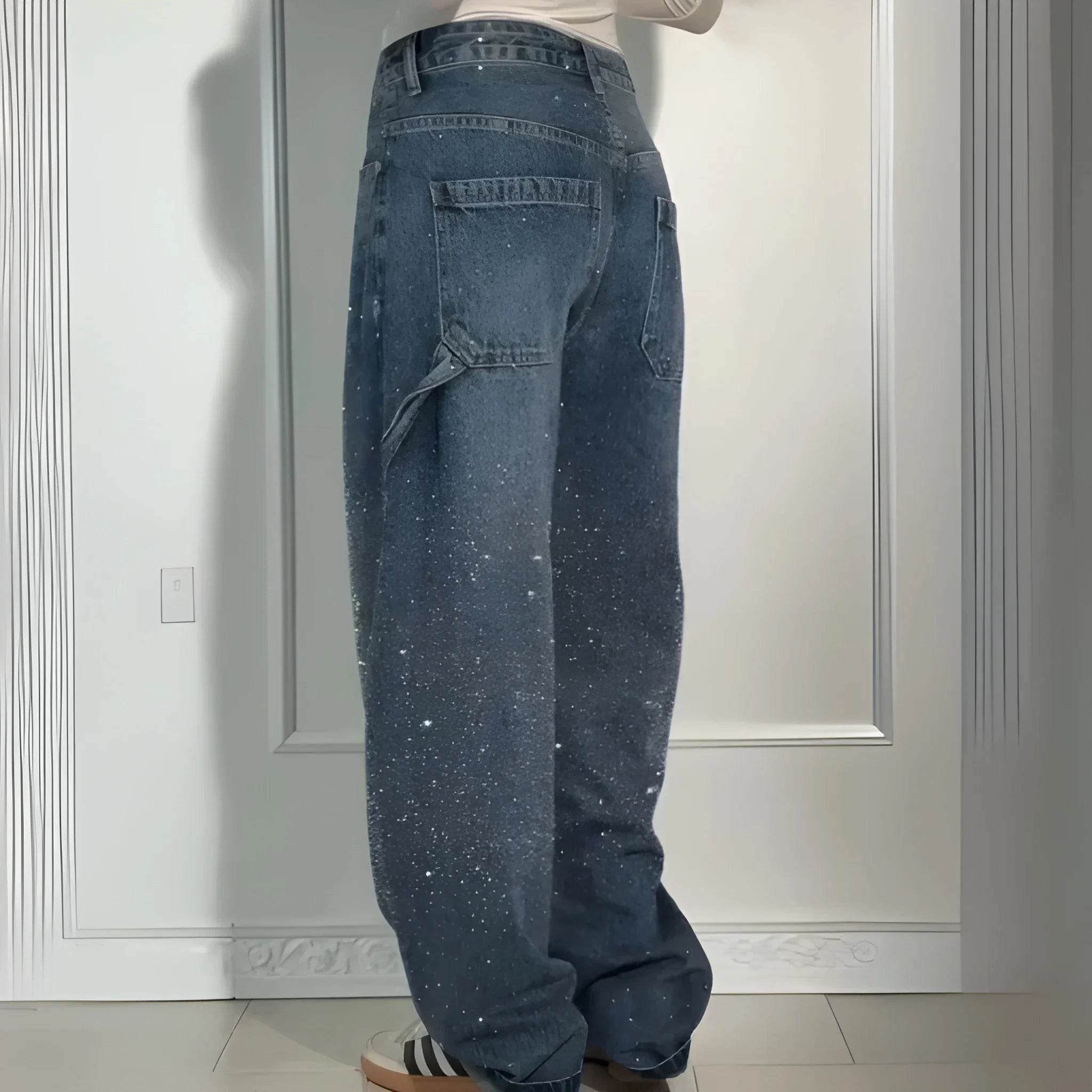 Women’s Rhinestone Harem Jeans – Trendy High Waist Street Style - MODISH X