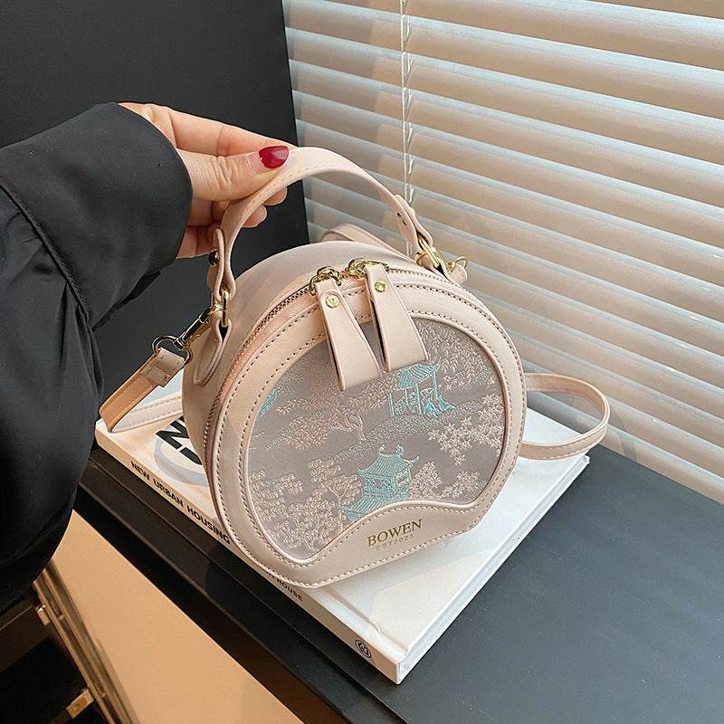 Small Round Messenger Bag for Women – Lightweight PU Design - MODISH X