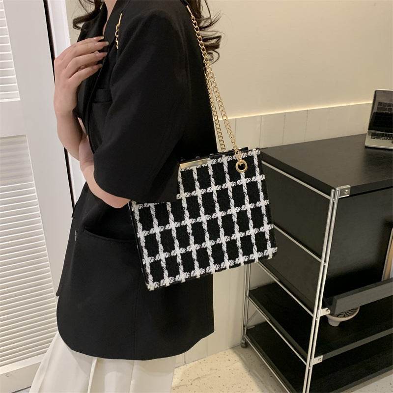 Women's Large Messenger Bag – Canvas Crossbody with Chain Strap - MODISH X