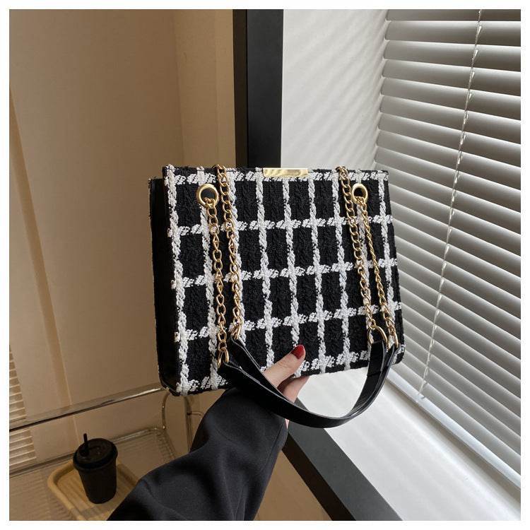 Women's Large Messenger Bag – Canvas Crossbody with Chain Strap - MODISH X