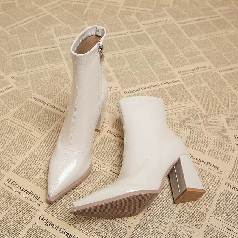 Women’s White Slim Ankle Boots UK – Trendy, Stylish & Autumn-Ready - MODISH X