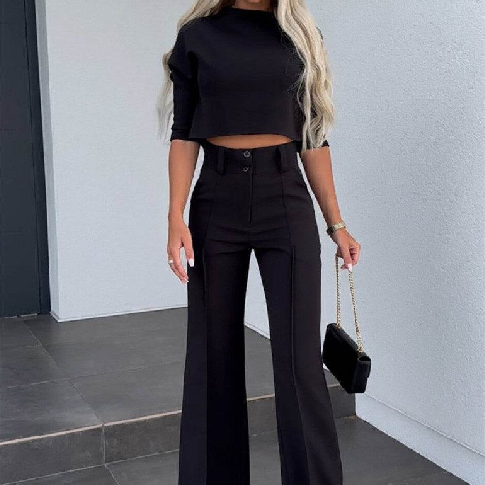 Women’s High-Waist Wide-Leg Trousers – Stylish & Versatile - MODISH X