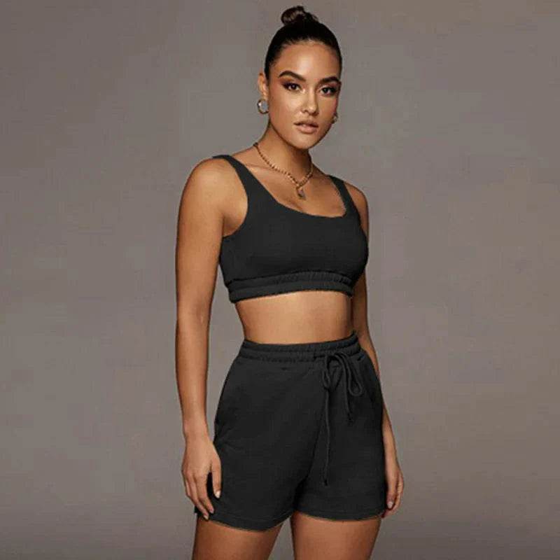 Women’s Crop Top & Shorts Set – Sexy Summer Athleisure Look - MODISH X