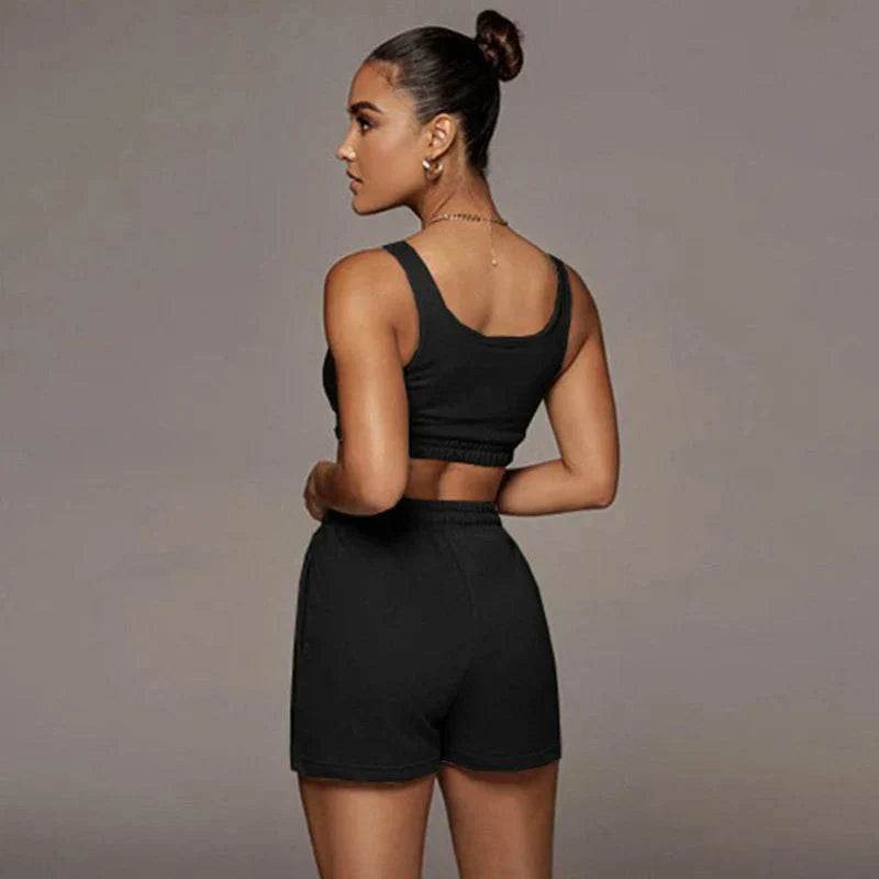 Women’s Crop Top & Shorts Set – Sexy Summer Athleisure Look - MODISH X