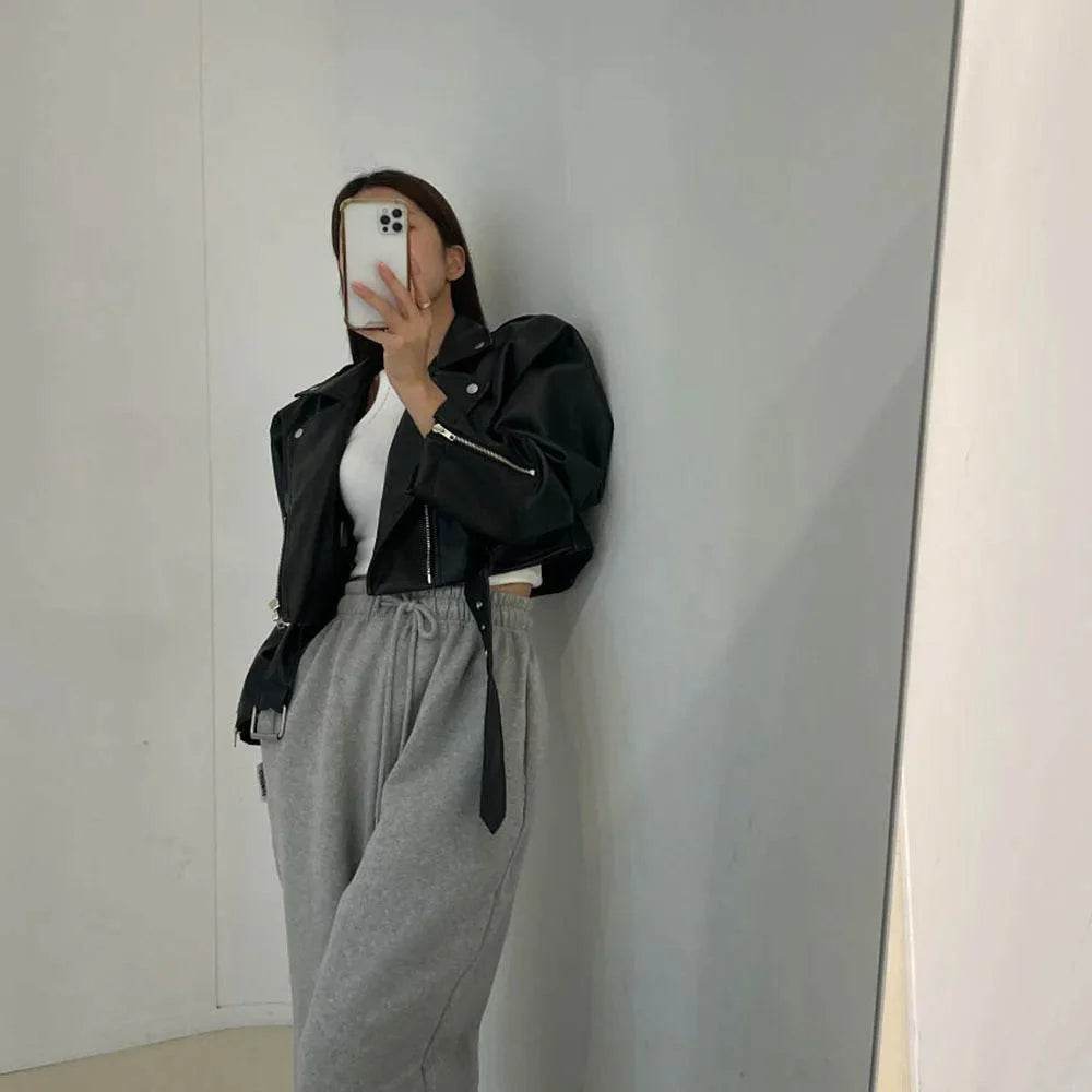 Women's Cropped Leather Jacket – Elegant, Stylish & Modern Fit - MODISH X