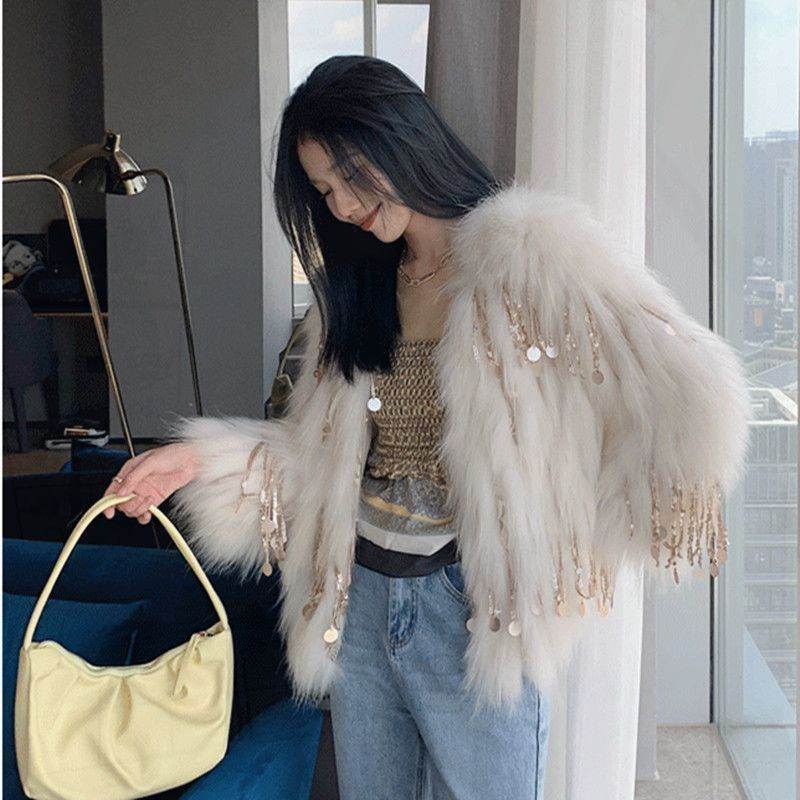 Premium Women’s Tassel Fox Fur Coat – Luxurious & Eco-Friendly - MODISH X