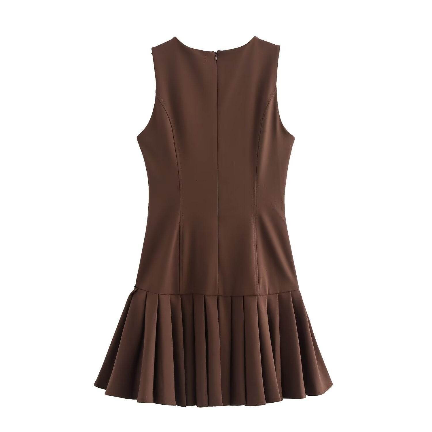 Women’s Slim-Fit Pleated Mini Dress – Elegant & Chic & Fashionable - MODISH X