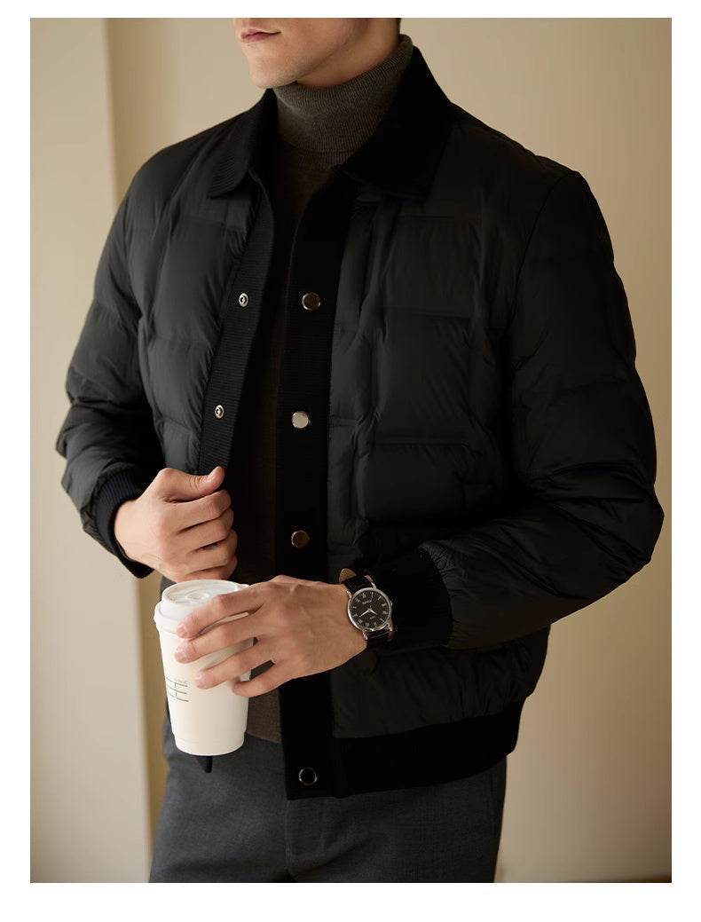 Men’s Luxury Patchwork Leather Short Coat – Unique Patchwork Patterns - MODISH X