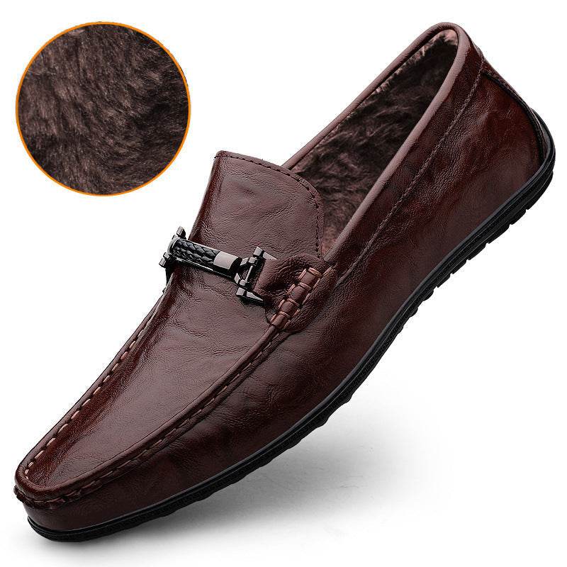 Men's Plus Size Dough Shoes – Leather Loafers with Arch Support - MODISH X
