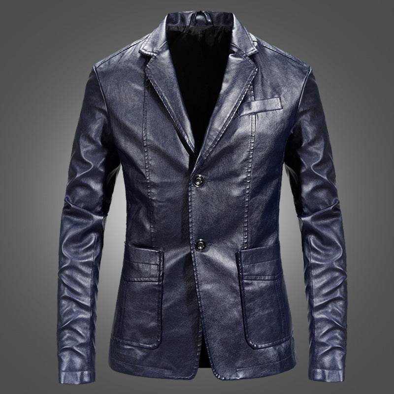 Men’s Slim Fit Suit Jacket – Stylish Spring Leather Coat - MODISH X