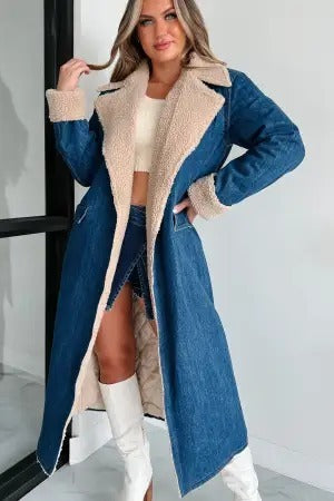 Women's Denim Trench Coat – Trendy & Versatile All-Season Essential