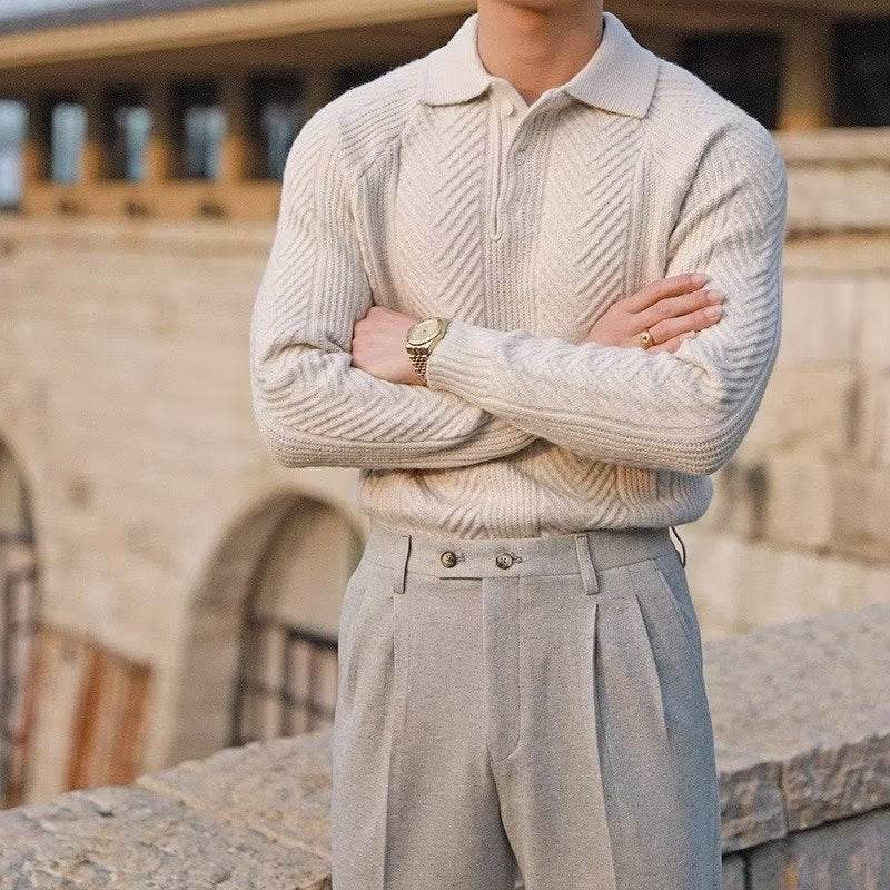 Men's Long Sleeve Cardigan Sweater – Slim Fit Knitted Pullover - MODISH X