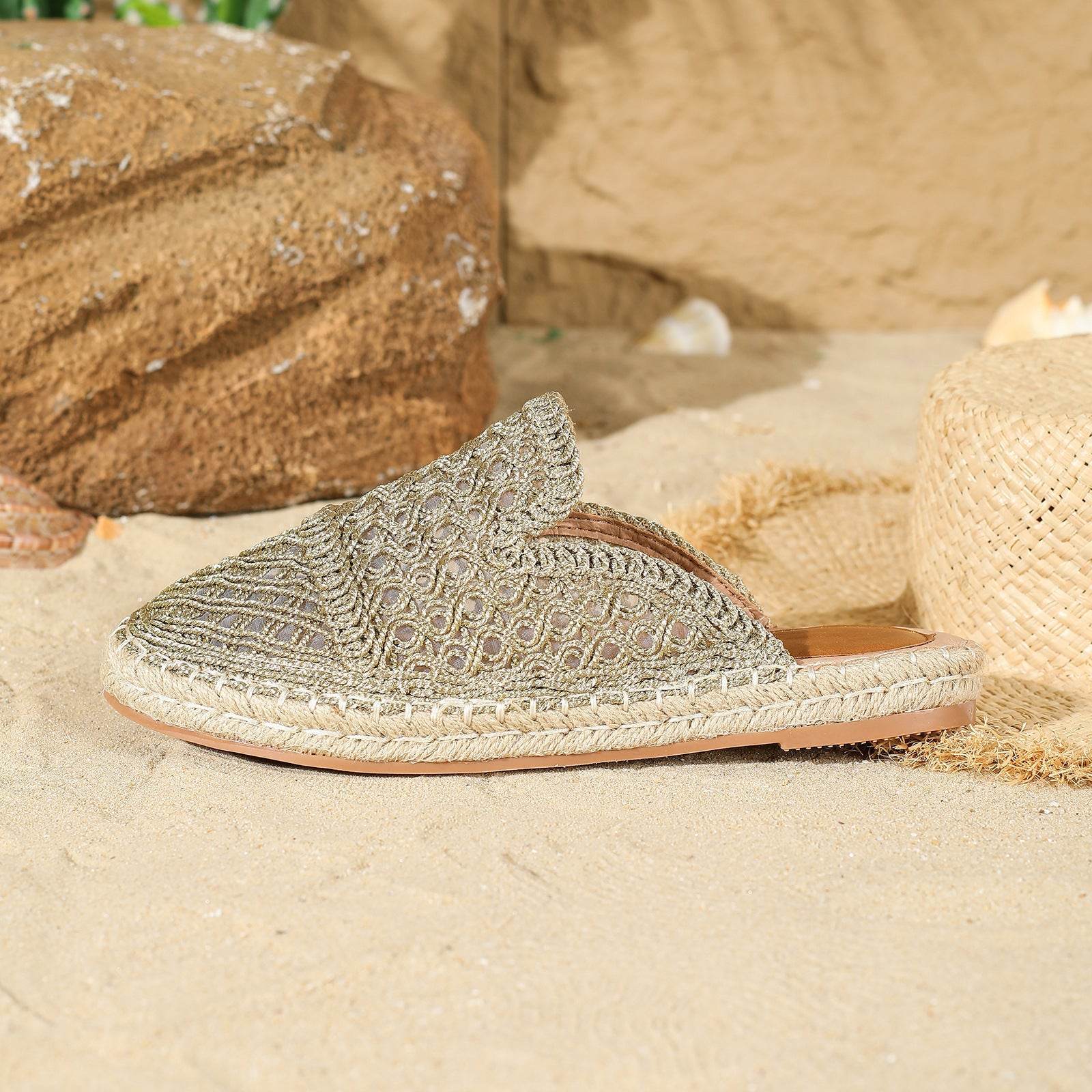 Women’s Closed Toe Hollow-Out Flat Slippers – Breathable Summer Style - MODISH X