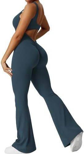 Women’s Sleeveless Flare Jumpsuit – Stylish Yoga & Fitness Wear - MODISH X