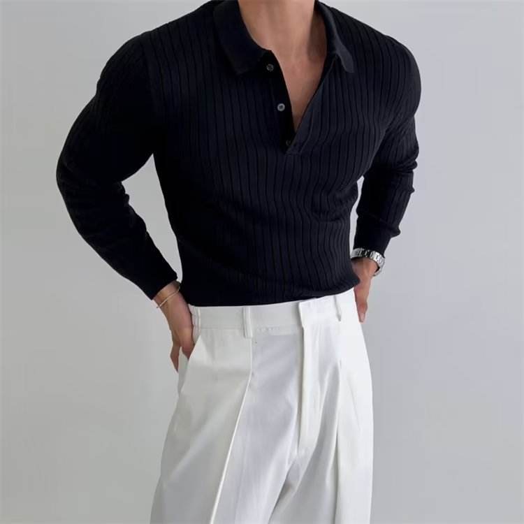 Men's Polo Shirt Shirts – Slim Fit Long Sleeve Casual Shirt - MODISH X