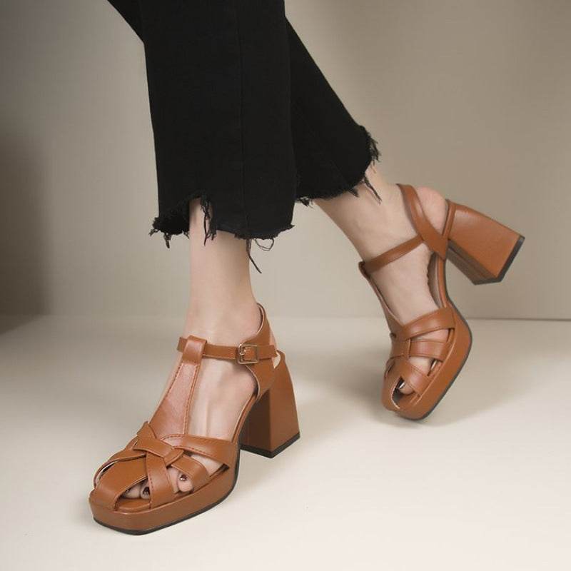 Women's Black Platform High Heels – Stylish Closed Toe Comfortable - MODISH X