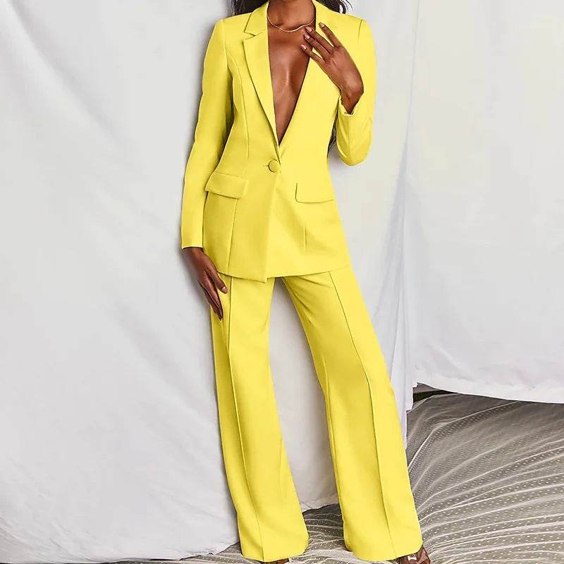 Women’s Long-Sleeve Trousers Suit – Professional & Stylish - MODISH X