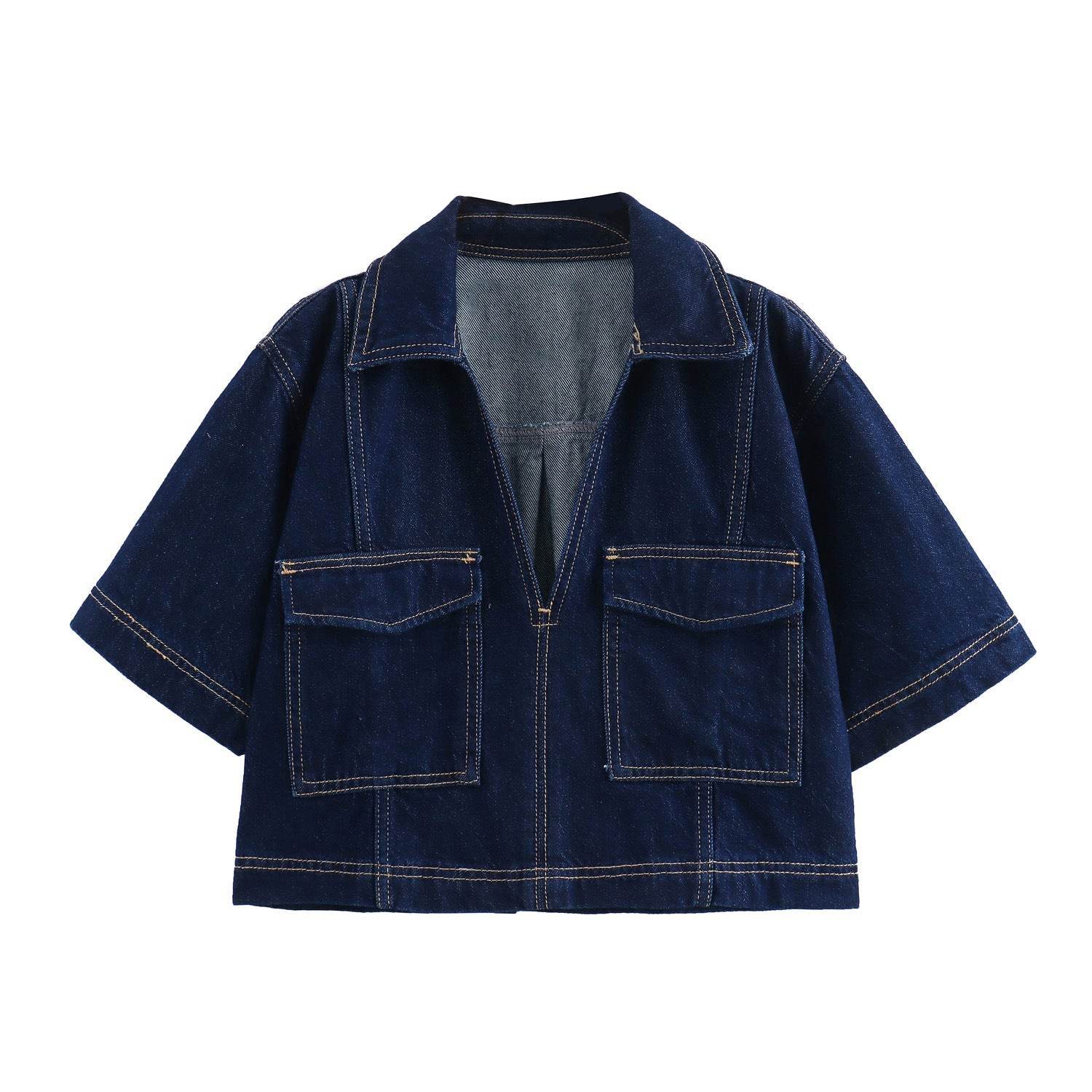 Women's Double-Breasted Denim Culottes Suit – Chic UK Style - MODISH X