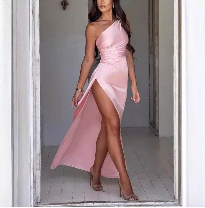 Women’s Sexy One-Shoulder Backless Slit Dress – Bold & Elegant - MODISH X