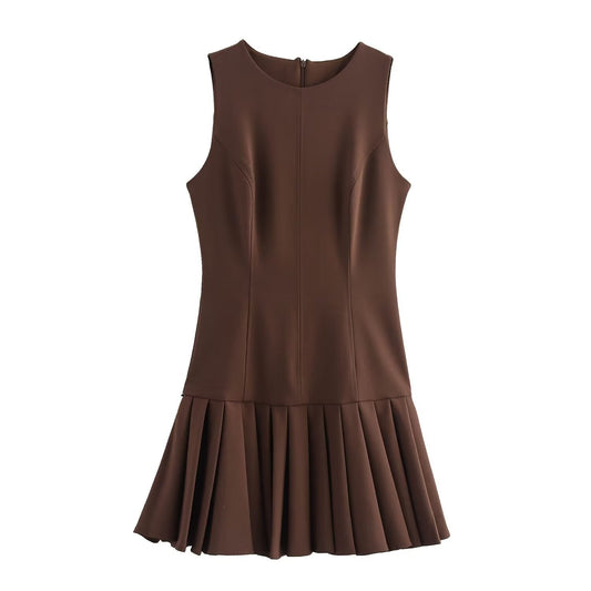 Women’s Slim-Fit Pleated Mini Dress – Elegant & Chic & Fashionable