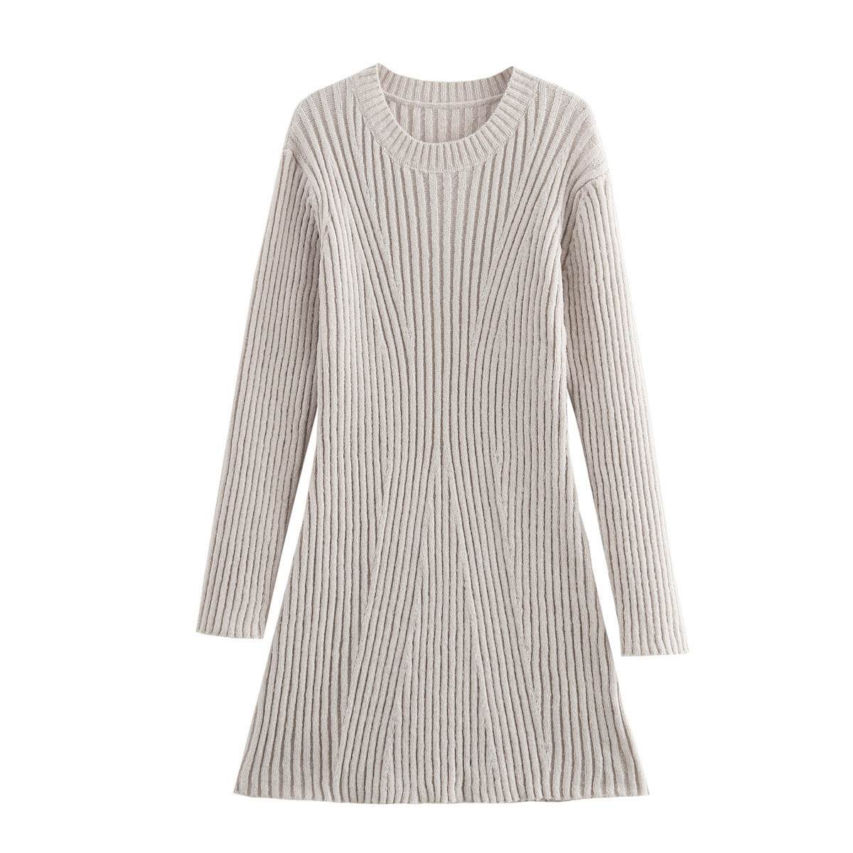 Women’s Ribbed Knit Dress – Cozy, Chic & Slim-Fit Winter Essential - MODISH X