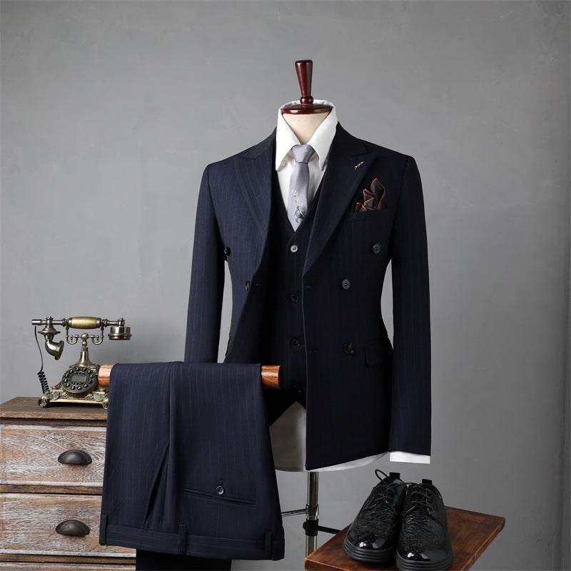 Men’s Double-Breasted Black Suit – Trendsetting & Slim Fit Wedding Suit - MODISH X