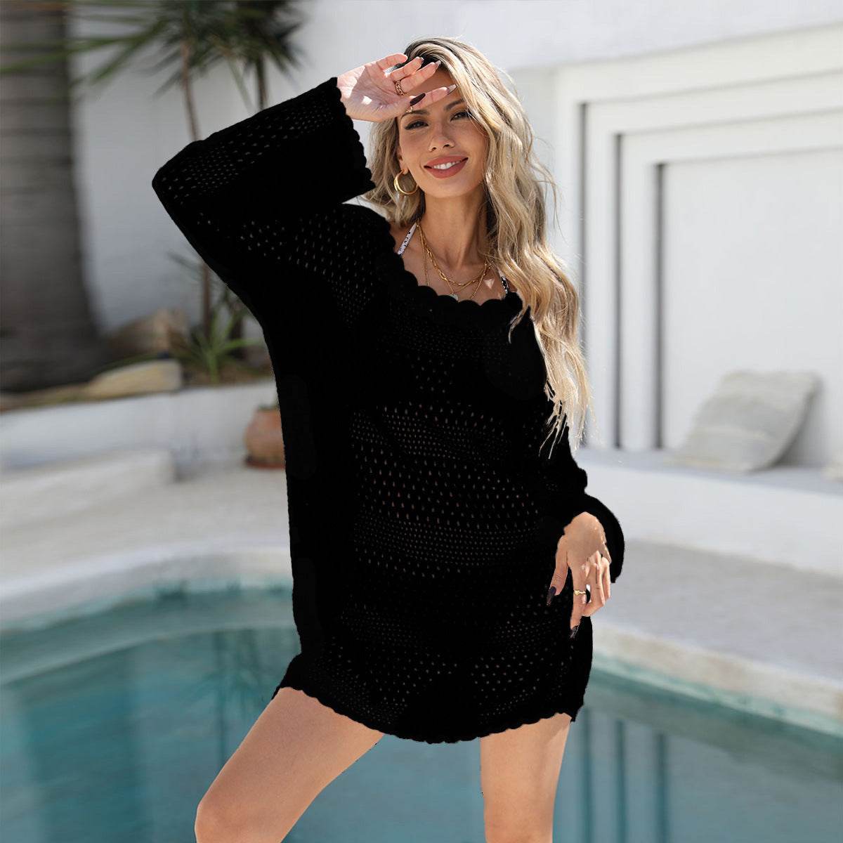 Women’s Retro Lace Crochet Beach Cover up – Vintage Chic Style - MODISH X