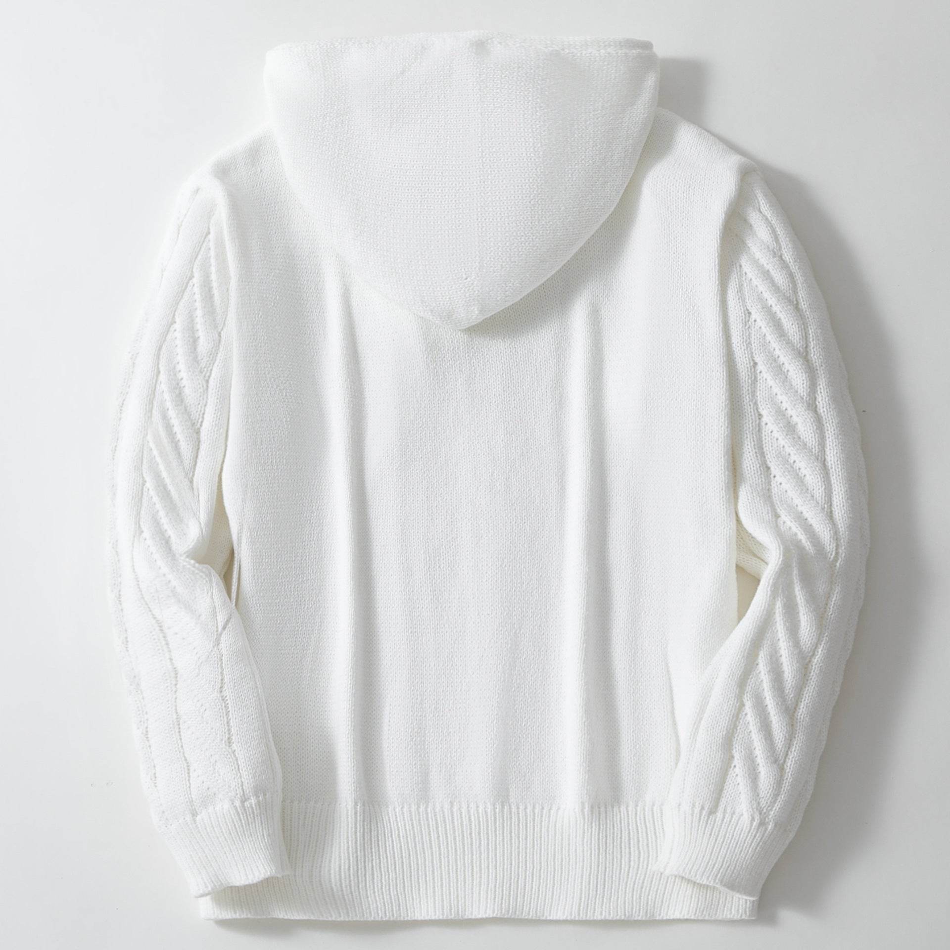 Men’s White Hoodie – Trendy Twisted Flower Pullover for Casual Comfort - MODISH X