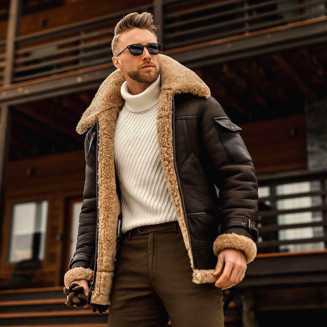 Men’s Military Fleece Jacket with Fur Collar – Waterproof & Rugged - MODISH X