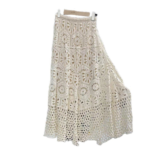 Women's Lace Patchwork A-Line Skirts – Elegant Boho-Chic Style