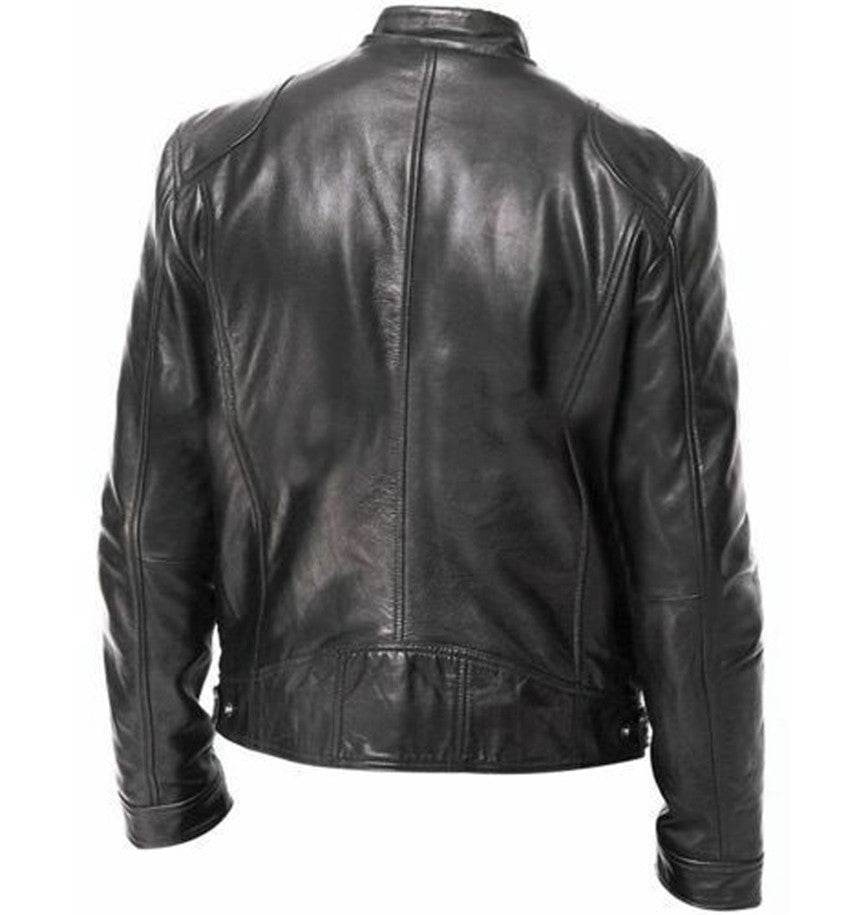 Men’s Fleece-Lined Leather Zipper Coat – Warm, Stylish, & Waterproof - MODISH X