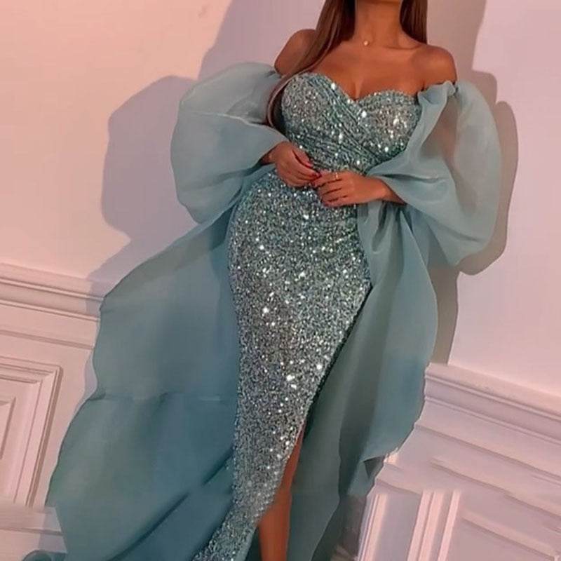 Women's Elegant Green Lace Dress – Perfect for Formal Events - MODISH X