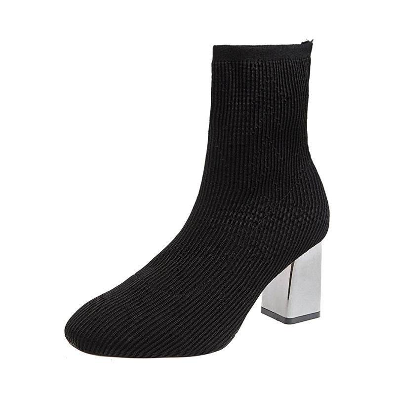 Women’s Elastic Flat Heel Boots – Comfy, Chic & Perfect for All-Day Wear - MODISH X