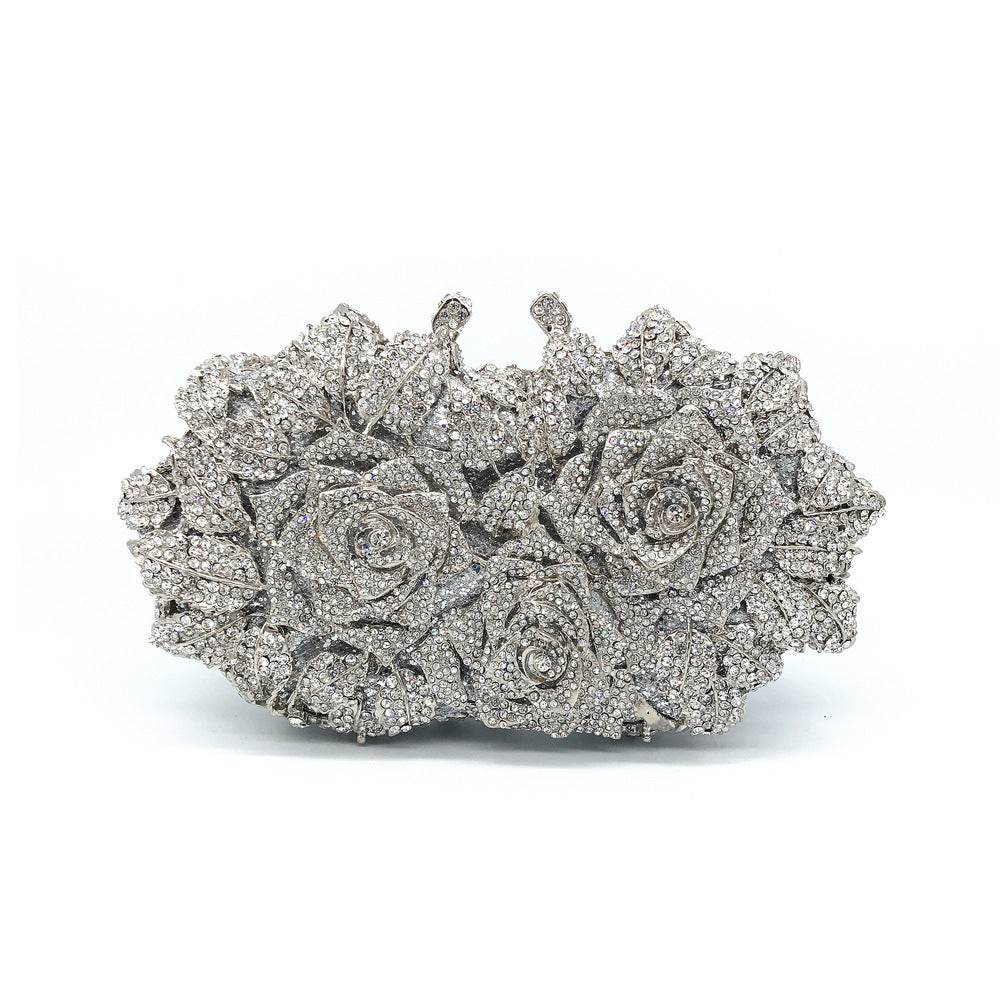 Rose Diamond Clutch Bag – Elegant Evening Clutch for Women - MODISH X