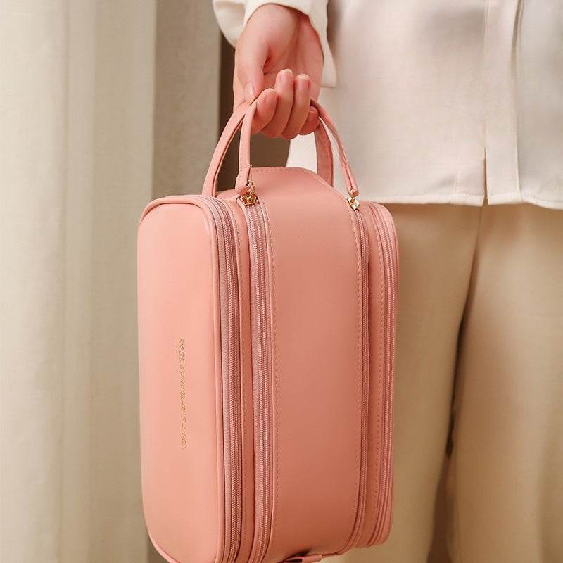 Women’s U-Shaped Triple-Layer Makeup Bag – High-Capacity PU Leather - MODISH X